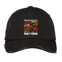 Running Turkey Fast Food Thanksgiving Vintage Cap | Artistshot