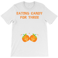 Eating Candy For Three Halloween Pumpkin Twins Pregnancy Mom Sweatshir T-shirt | Artistshot