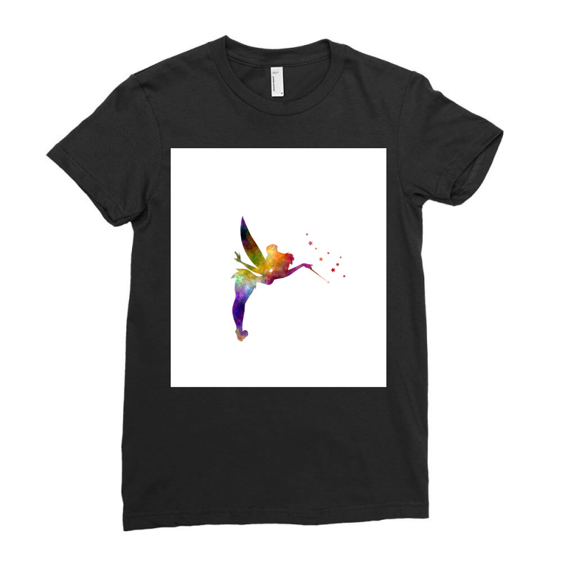 Tinkerbell In Watercolor Ladies Fitted T-Shirt by muhsingudelje | Artistshot