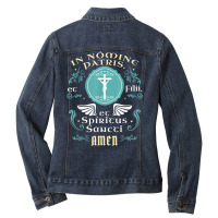 In Nomine Patris Et Filii Tradtional Latin Mass Catholic T Shirt Ladies Denim Jacket | Artistshot