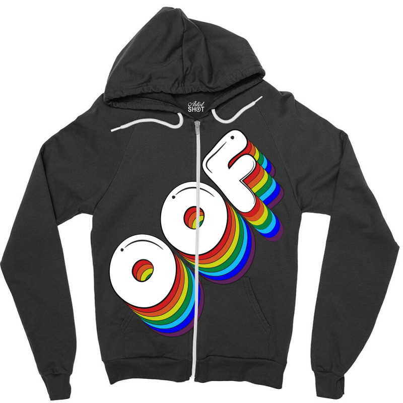 Oof Meme Retro Rainbow Old School Nerd Geek Shirt Gift For Him Or Her. Zipper Hoodie by rupiohemaxt | Artistshot