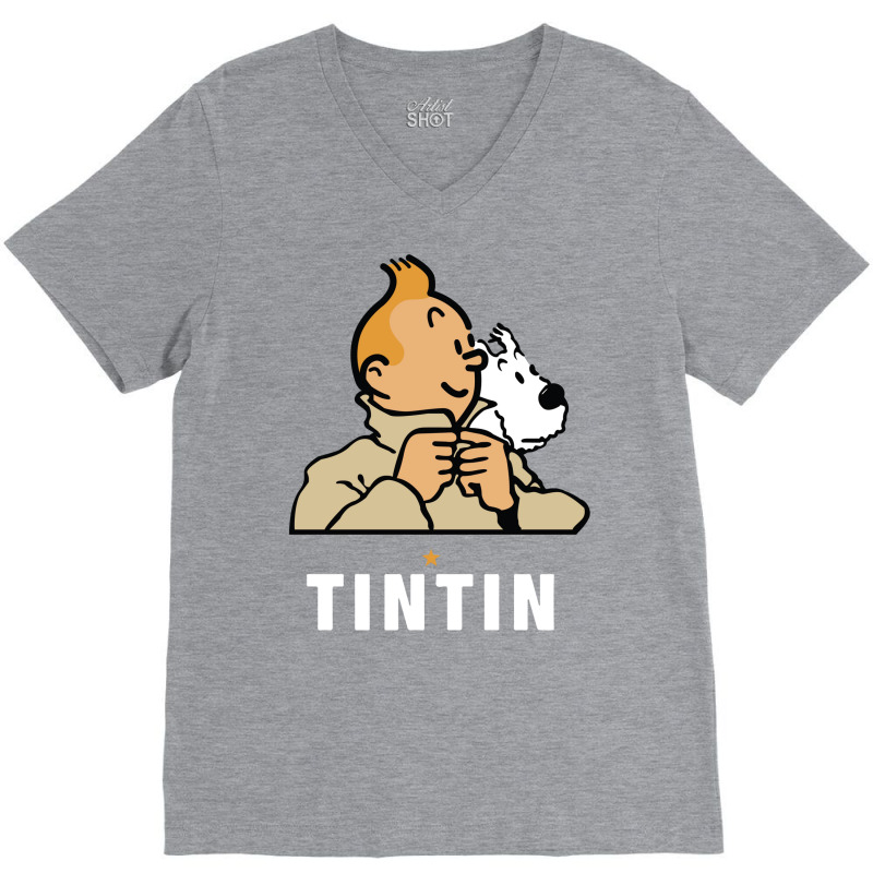 Tin Tin & Snowy V-neck Tee | Artistshot