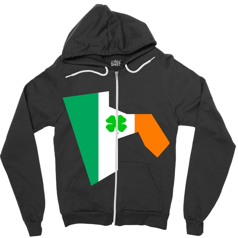 Irish Flag Rhode Island State Zipper Hoodie | Artistshot