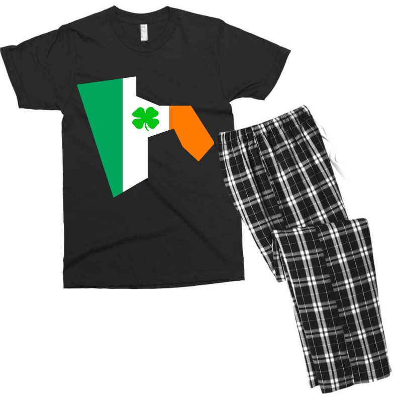 Irish Flag Rhode Island State Men's T-shirt Pajama Set | Artistshot