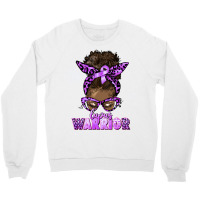 Lupus Warrior Afro Messy Bun Crewneck Sweatshirt | Artistshot