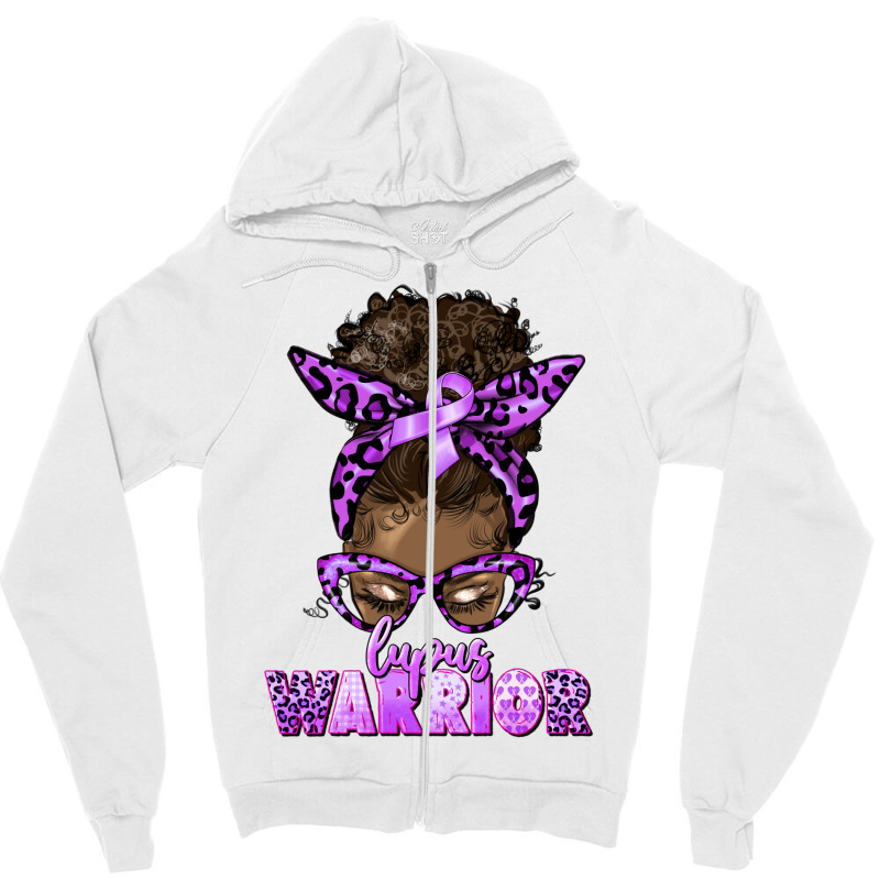 Lupus Warrior Afro Messy Bun Zipper Hoodie | Artistshot