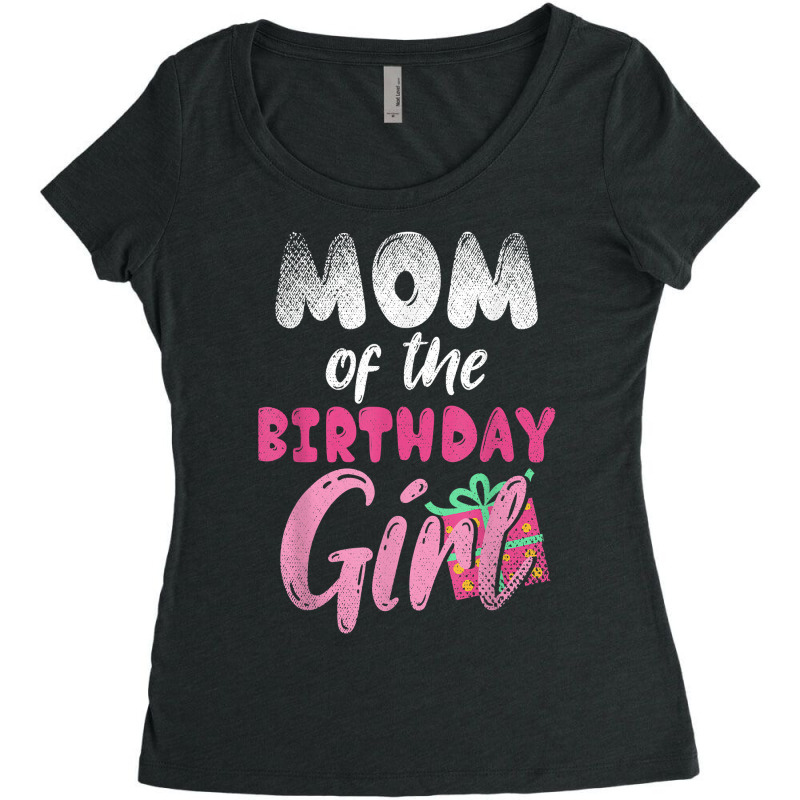 Family Parents Mom Of The Birthday Girl Mommy T Shirt Women's Triblend Scoop T-shirt by tamkyfashions | Artistshot