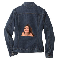 Lip Bite Meme Ladies Denim Jacket | Artistshot