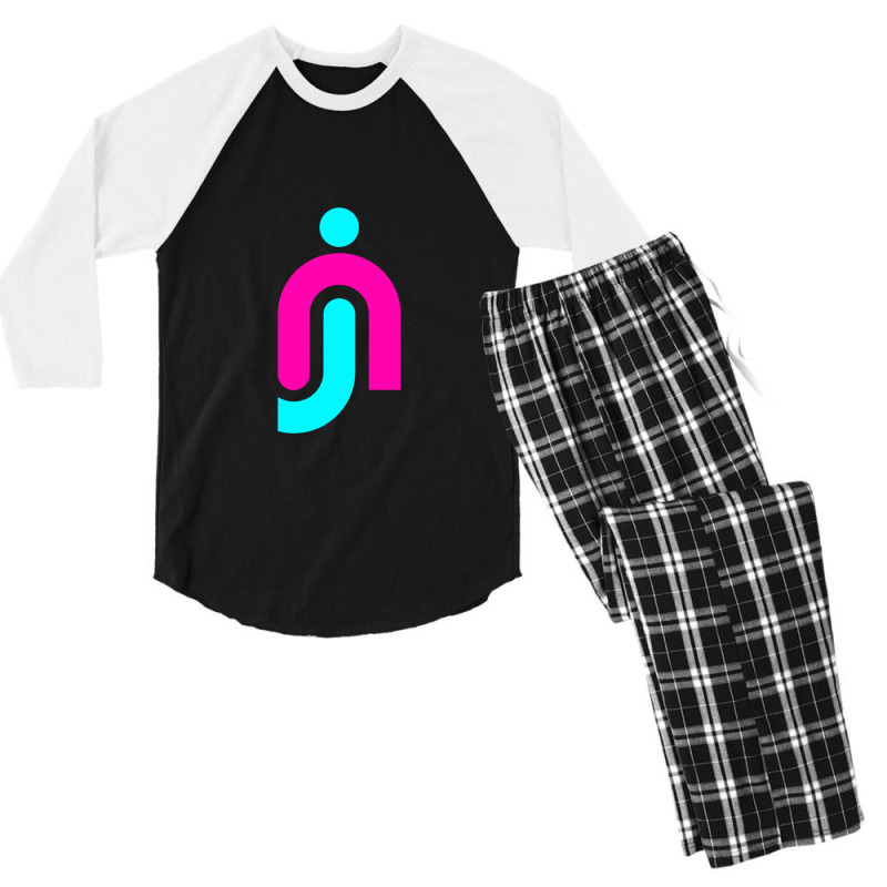 Jn Monogram (reversed) Graphic Art  T Shirt Men's 3/4 Sleeve Pajama Set | Artistshot