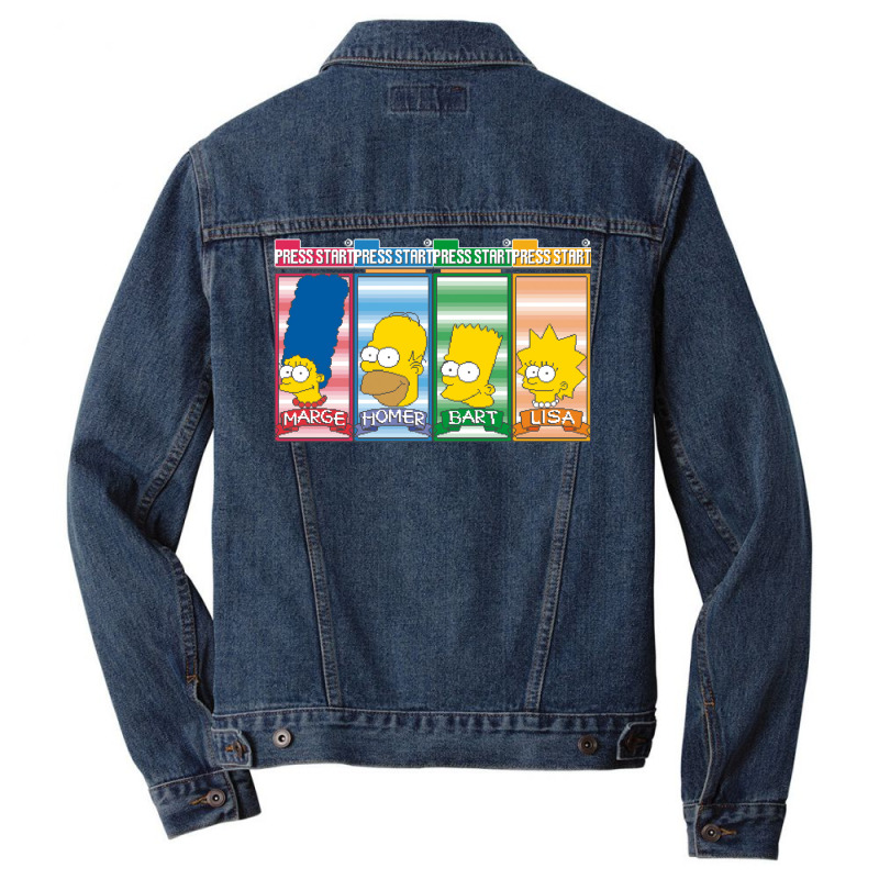 Simpsons Arcade Character Select Men Denim Jacket by zuozuonauhelo | Artistshot