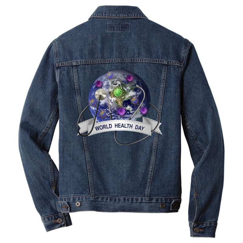 World Health Day Men Denim Jacket by Gurkan | Artistshot