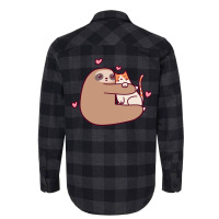 Sloth Loves Cat 1 Flannel Shirt | Artistshot