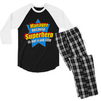 Manager Because Superhero Isn't A Job Title Men's 3/4 Sleeve Pajama Set | Artistshot