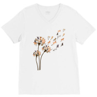 Chihuahua Dandelion Flower Fly Funny Dog Lover Long Sleeve T Shirt V-neck Tee | Artistshot