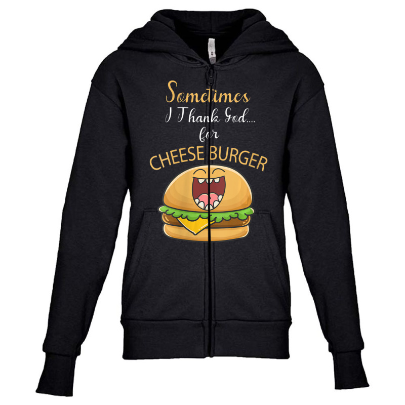 Womens Cheeseburger French Fry & Hamburger Lovers Food Thankful Vneck Youth Zipper Hoodie by thanhtran | Artistshot