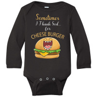 Womens Cheeseburger French Fry & Hamburger Lovers Food Thankful Vneck Long Sleeve Baby Bodysuit | Artistshot