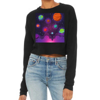 Planet Space Solar System Art Cropped Sweater | Artistshot