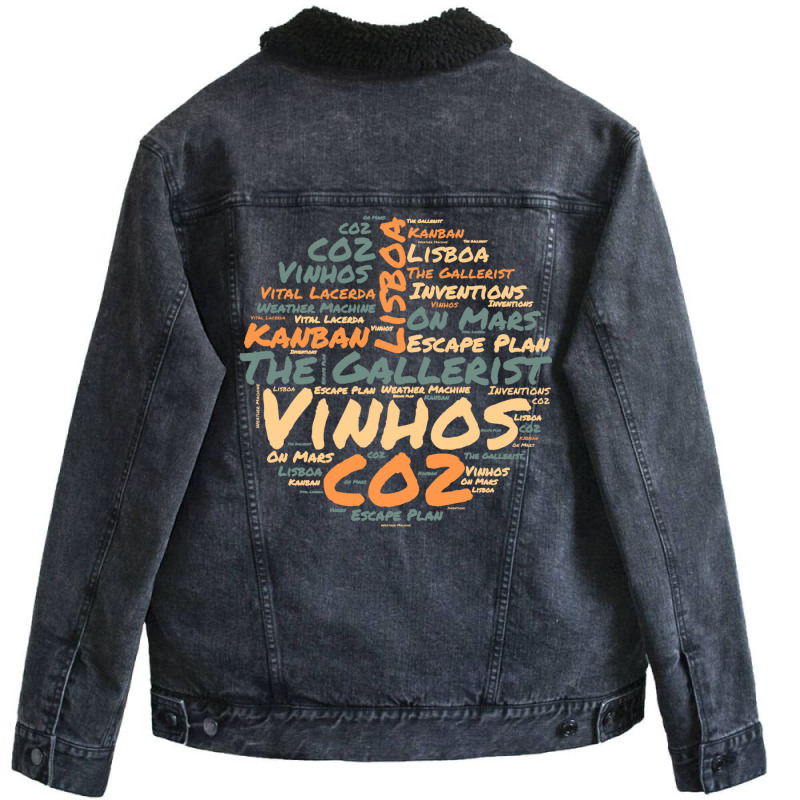 Vital Lacerda Fan Heavy Board Gamer Board Gaming Word Cloud Unisex Sherpa-Lined Denim Jacket by turkalmaituvb84v28 | Artistshot