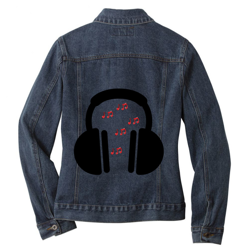 Music Headphone S Essential Ladies Denim Jacket by CrystalLSchwartz | Artistshot