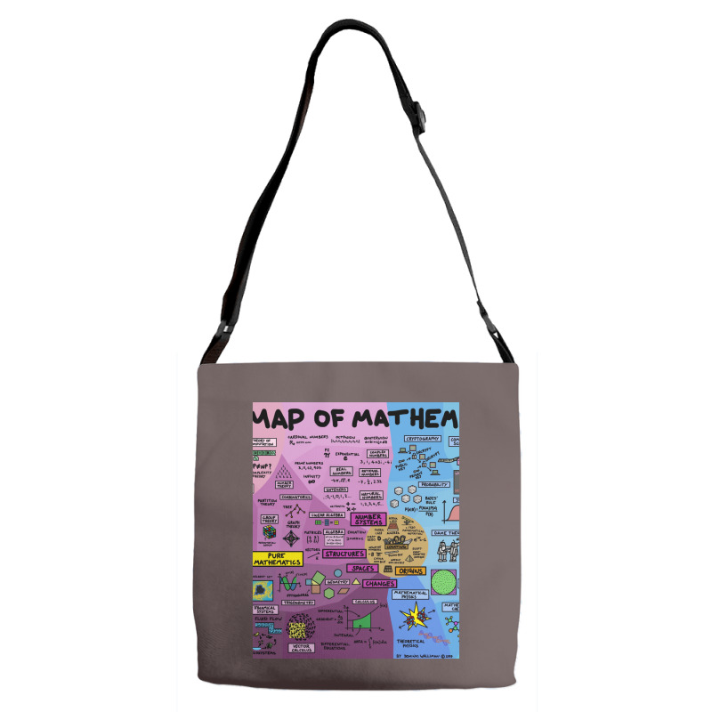 The Map Of Mathematics 1 Adjustable Strap Totes | Artistshot