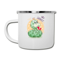 Cute Snake King With Flying Hearts Cartoon Camper Cup | Artistshot