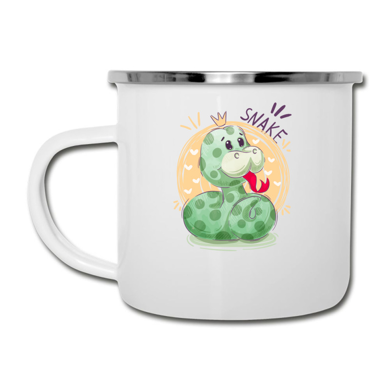 Cute Snake King With Flying Hearts Cartoon Camper Cup | Artistshot