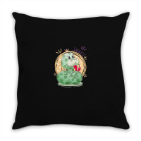 Cute Snake King With Flying Hearts Cartoon Throw Pillow | Artistshot