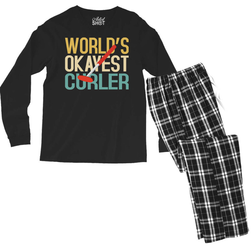 World's Okayest Curler Men's Long Sleeve Pajama Set by zuozuonauhelo | Artistshot