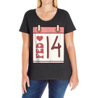 February 14 Calendar Teenage Girls Dating Valentines Day Tank Top Ladies Curvy T-shirt | Artistshot