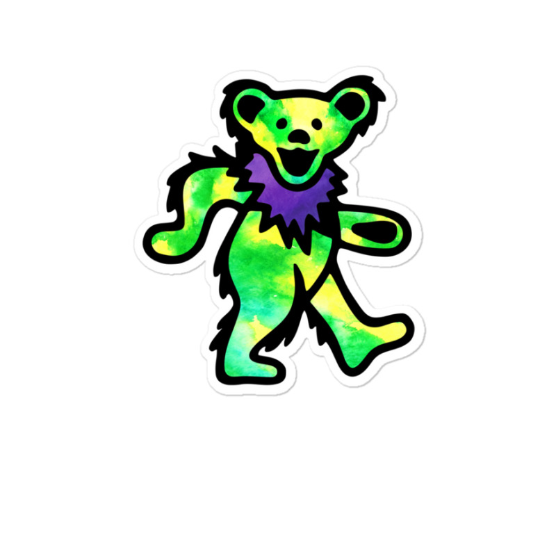 Green Grateful Dancing Hippie Classic Rock Dead Bear Sticker | Artistshot