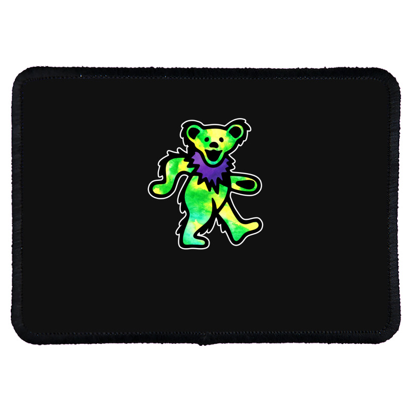 Green Grateful Dancing Hippie Classic Rock Dead Bear Rectangle Patch | Artistshot