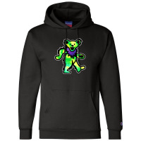 Green Grateful Dancing Hippie Classic Rock Dead Bear Champion Hoodie | Artistshot