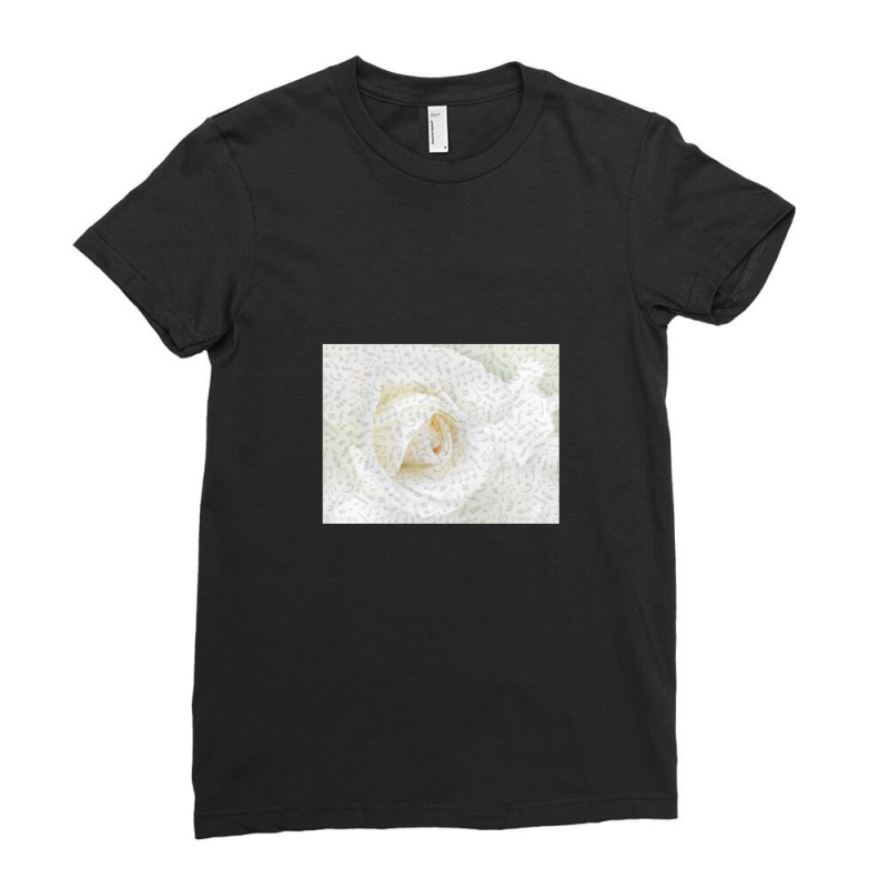 Floral Music Music Rose Notes .png Ladies Fitted T-Shirt by PamzieAdams | Artistshot