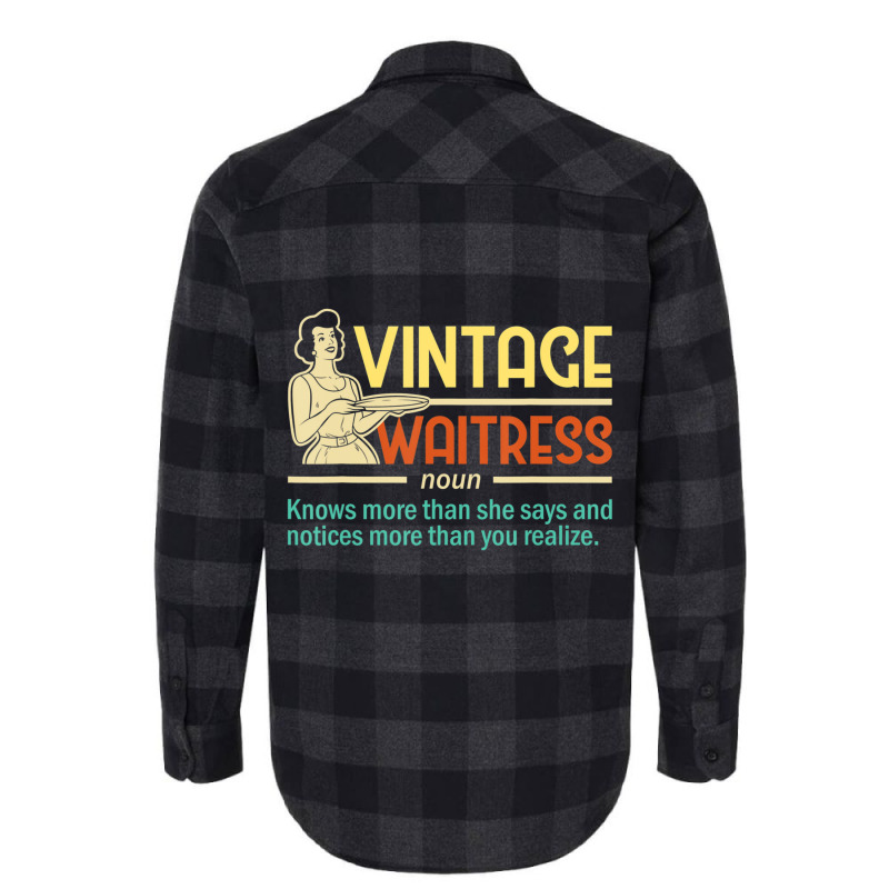 Vintage Waitress Waiter Restaurant Server Food Serving Flannel Shirt by tiennguyen | Artistshot