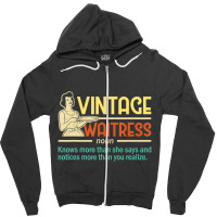 Vintage Waitress Waiter Restaurant Server Food Serving Zipper Hoodie | Artistshot