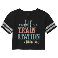 Could Be A Train Station Kinda Day, Western Country Music T Shirt Scorecard Crop Tee | Artistshot