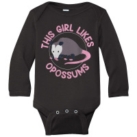 Womens Girl Likes Cute Opossums Ironic Saying Food Long Sleeve Baby Bodysuit | Artistshot