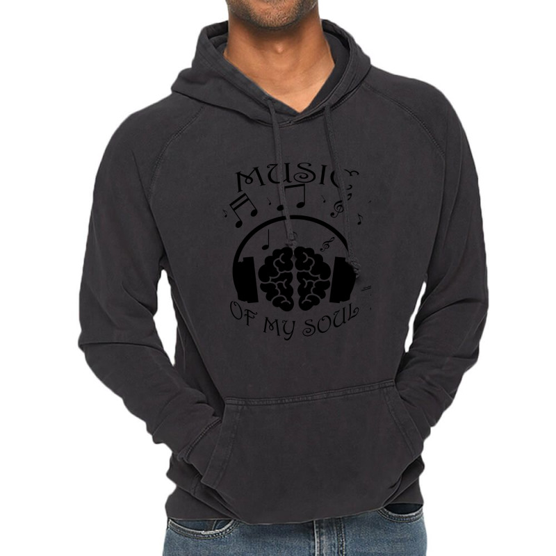 Music Of My Soul Brain Black Classic Vintage Hoodie by CrystalLSchwartz | Artistshot