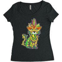 Cute Cat Mardi Festival Parade Beads 2023 Mardi Gras T Shirt Women's Triblend Scoop T-shirt | Artistshot