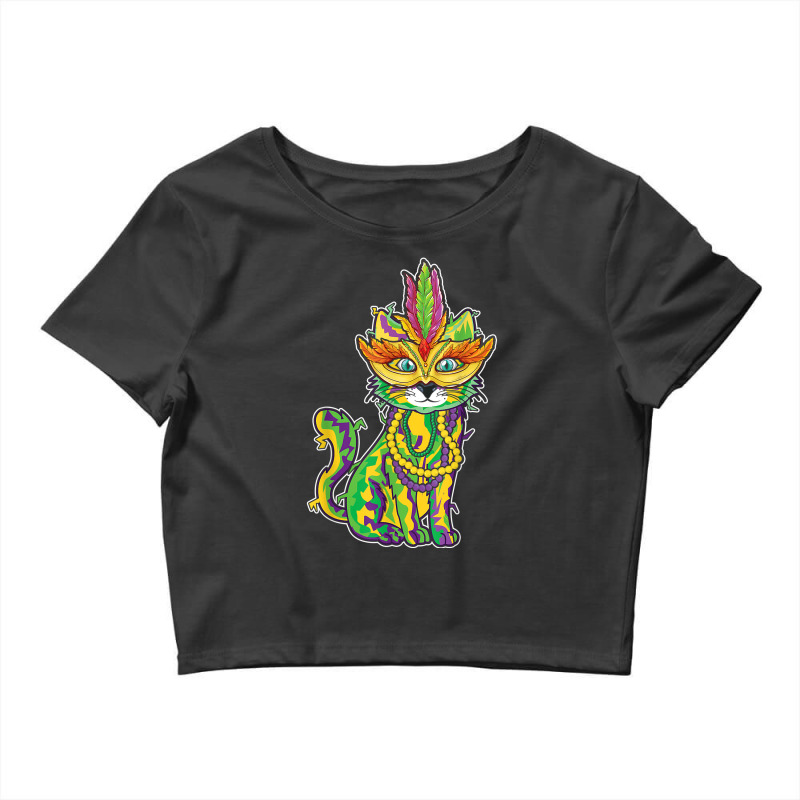 Cute Cat Mardi Festival Parade Beads 2023 Mardi Gras T Shirt Crop Top by pearleql2katnik | Artistshot