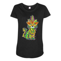 Cute Cat Mardi Festival Parade Beads 2023 Mardi Gras T Shirt Maternity Scoop Neck T-shirt | Artistshot