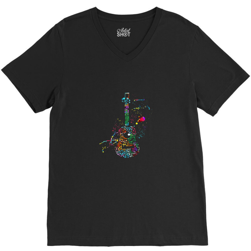 Guitar Music Instrument V-Neck Tee by FranklinTepper1 | Artistshot