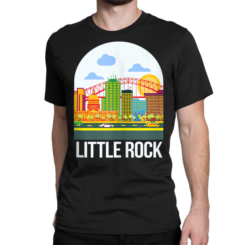 Little Rock Arkansas Skyline Little Rock Travel Poster Trip Tank Top Classic T-shirt by matheeishilo | Artistshot