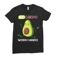 Womens Avocardio Avocado Gym Fitness Vegetarian Food Word Hard Vneck Ladies Fitted T-shirt | Artistshot