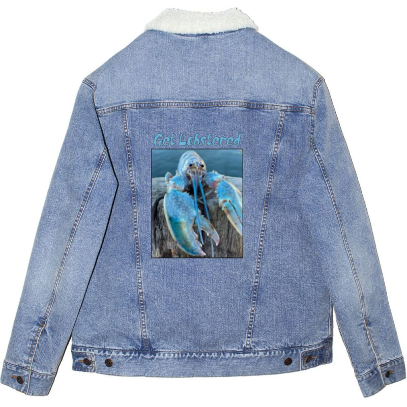 Funny Jumpscare Lobster Meme Blue Crustacean .png Unisex Sherpa-lined Denim Jacket | Artistshot