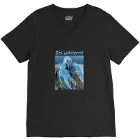 Funny Jumpscare Lobster Meme Blue Crustacean .png V-neck Tee | Artistshot