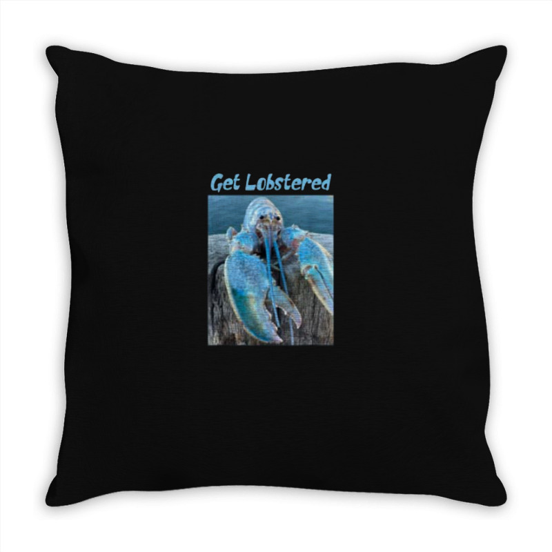 Funny Jumpscare Lobster Meme Blue Crustacean .png Throw Pillow | Artistshot