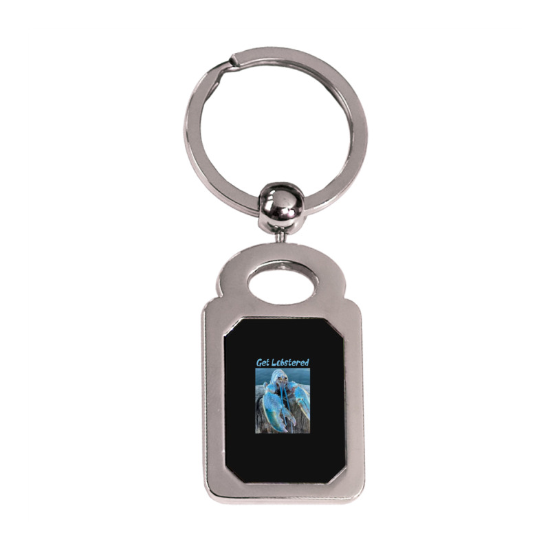 Funny Jumpscare Lobster Meme Blue Crustacean .png Silver Rectangle Keychain | Artistshot