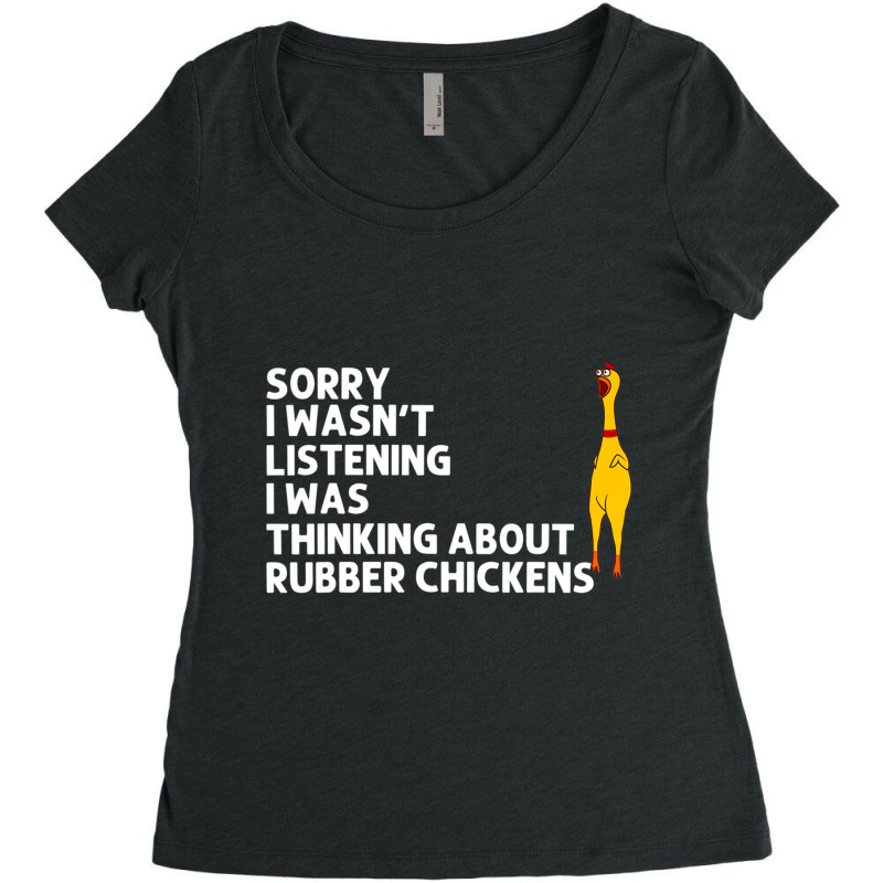 Rubber Chicken Men Women Rubber Chicken Costume Women's Triblend Scoop T-shirt | Artistshot