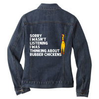 Rubber Chicken Men Women Rubber Chicken Costume Ladies Denim Jacket | Artistshot